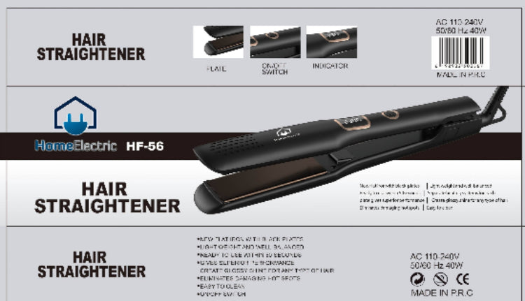 Home Electric Hair Straightener Ceramic 40W Black 35 Mm Plates Heat 230 C Flar Iron With Home Electric Hair Straightener Ceramic 40W Black 35 Mm Plates Heat 230 C Flar Iron With