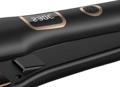 HF-56 / Home electric Hair Straightener ceramic 40W Black, 35 MM Plates, Heat 230 C, Flar Iron with