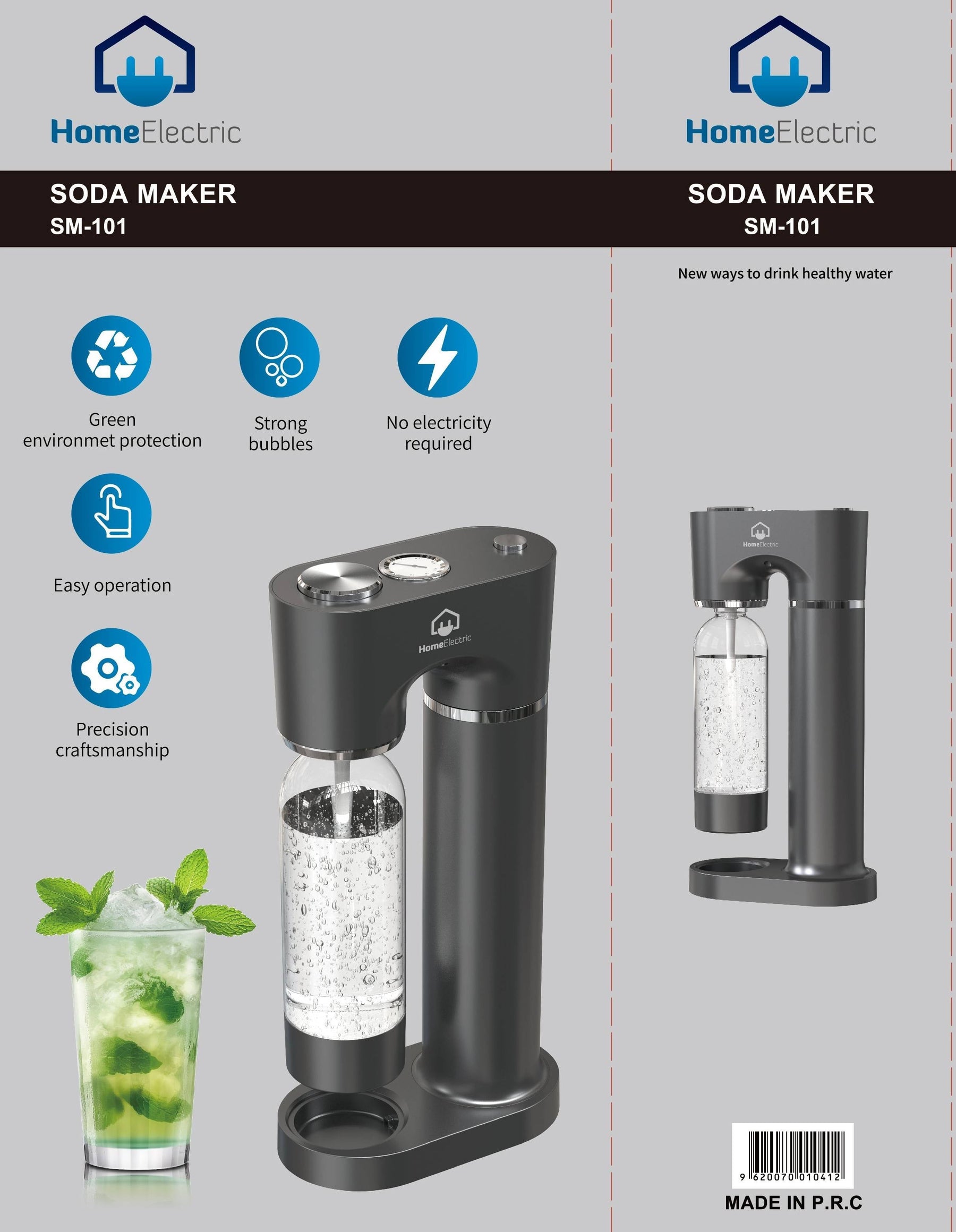 Home Electric Soda Maker, Silver Home Electric Soda Maker, Silver