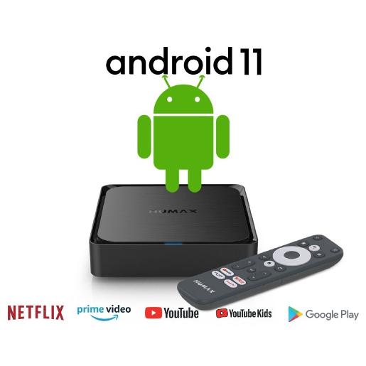 HUMAX Android TV Box /A1 / Android Box 4K Ultra HD , Andoird 11 , Quad Core 2 , 8GB,2GB Ram ,Google YES / BLACK