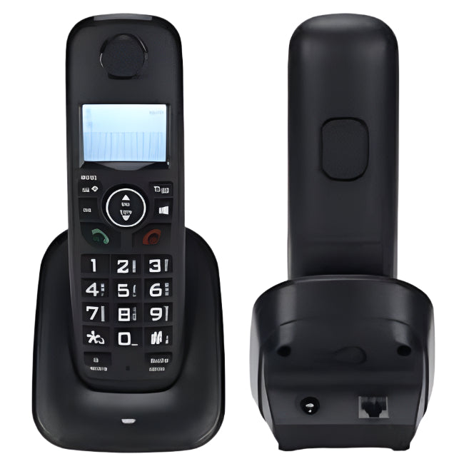 GOL Cordless Phone for Home, ECO Technology, 1.6 Amber LCD Display, Caller ID, Big Buttons, Black