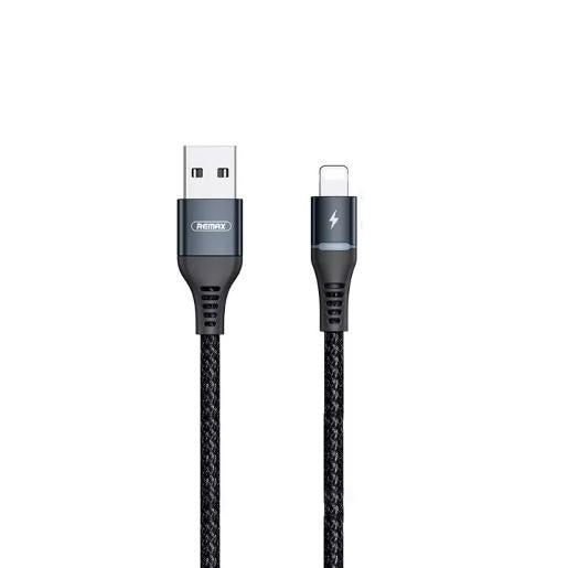 RC-152i/REMAX Cable for Apple 2.4A Safe Quick Charge with Colorful LED Light & Fast Data Transmissio Cable / Black / N/A