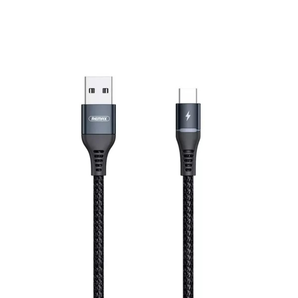 RC-152a/REMAX Cable for Type-C 2.4A Safe Quick Charge with Colorful LED Light & Fast Data Transmissi Type-C / Black / N/A