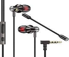 GM004-GM005/GM Earphone Gaming Mobile 3.5mm In-ear Headphones Metal Bass Headset With mic HEADPHONE / Black / Wired