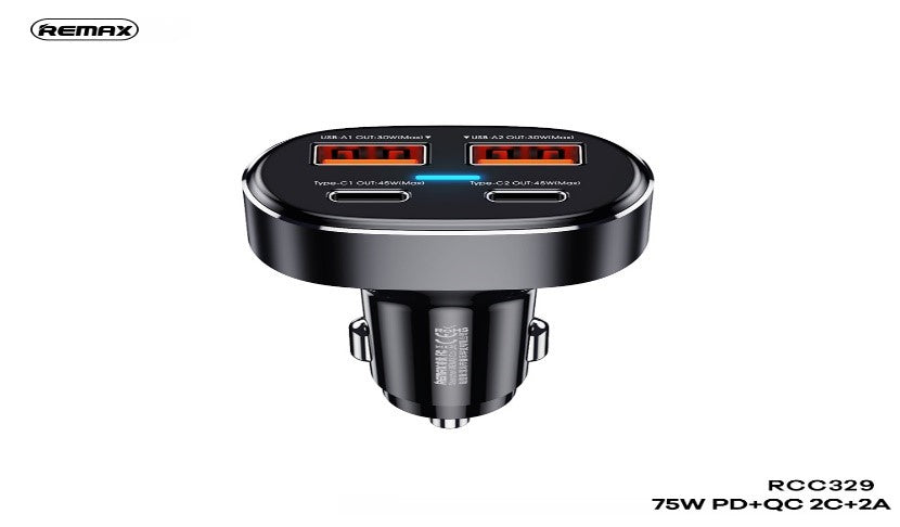 Remax Earl Series 66W Pd+Qc Fast Car Chargr (1Usb / 2Type-C) 66W Car Charger Pd+Qc Car Char