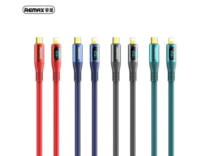 Remax Zisee Series 20W Elastic Data Cable With Digital Display Type-C To Lighting