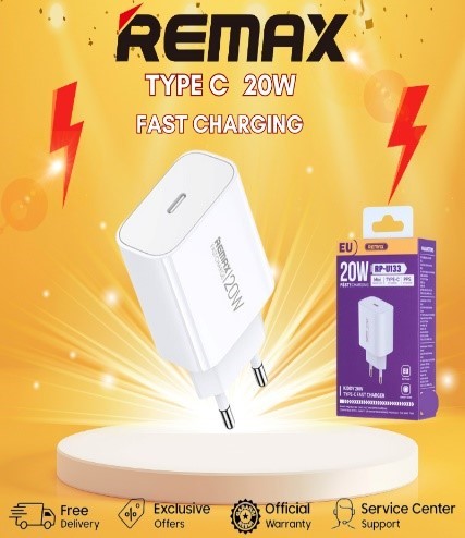 RP-U133/REMAX Adapter Kiddy Series Fast Charging Type C PD 20W EU Plug Charger