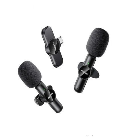 K10 Type-C/REMAX Ryusic Series 2.4GHz Wireless Lavalier Microphone Type C One-To-Two Live-Stream Wir