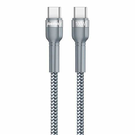 REMAX BOUNDLESS Series 5A Type-C To Type-C 100 W Fast Charging Data Cable 1.2m With Light REMAX BOUNDLESS Series 5A Type-C To Type-C 100 W Fast Charging Data Cable 1.2m With Light