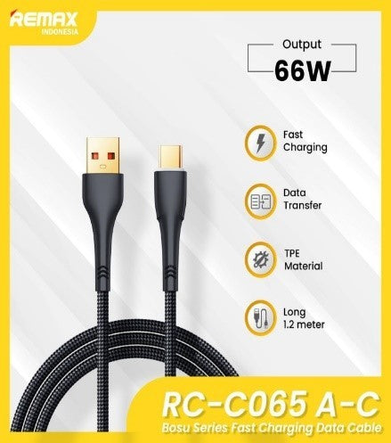 RC-C065/REMAX A-C BOSU SERIES 66W FAST CHARGING DATA CABLE 1.2M, Fast Charging Cable, Data Cable, 66