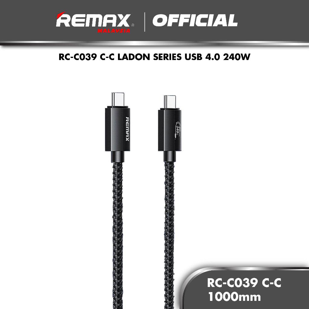 كابل شحن سريع من Remax Type-C 8k 60Hz 40Gbps 240W