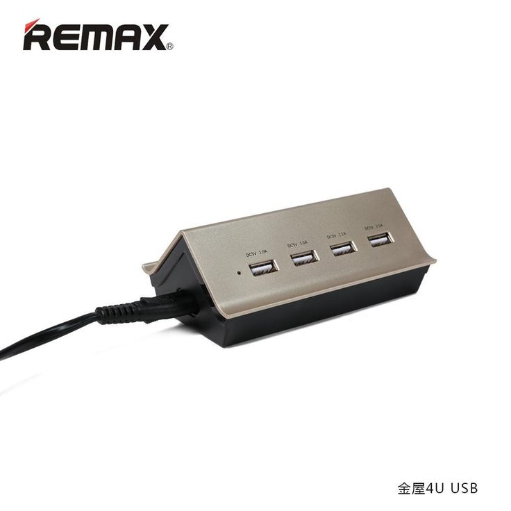 شاحن متعدد المنافذ USB Hub من Remax، غطاء منزلق مضاد للغبار LED