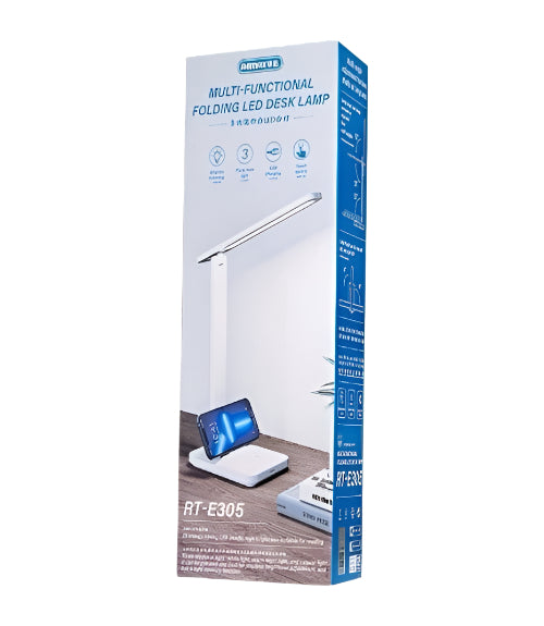 Remax Multifunctional Folding LED Desk Lamp Adjustable, Brightness Eye Protection, White Remax Multifunctional Folding LED Desk Lamp Adjustable, Brightness Eye Protection, White