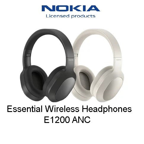 E1200 ANC/NOKIA Wireless Headphones, Bluetooth 5.0, Headset, ANC Noise Cancellation, Over-ear, Headset / Black / Bluetooth