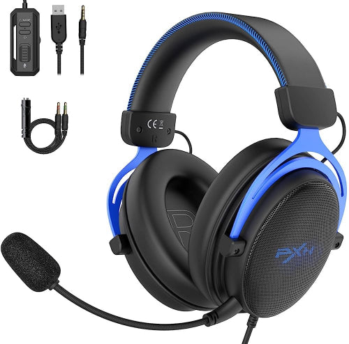 PXN Wired Gaming Headset, 3.5Mm & USB 7.1, Black