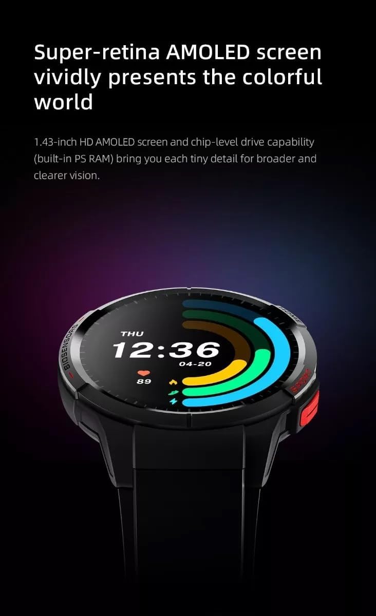 Mibro Smart Watch 1.43 Amoled Hd Touch Screen