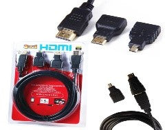 1080/3 IN 1 HDMI CABLE 1.5M Cable / Black / N/A