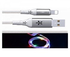 WDC-076i/WK Luminous Lightning charging and data cable (1 m) - LED Flow Light music-controlled Cable / Black / N/A