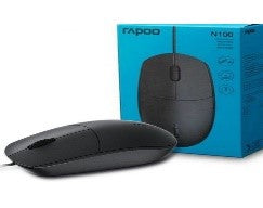 Rapoo N100 Wired Optical Mouse | Color: Black | Type Of Accessories: Mouse| Add. Info.: Ergonom