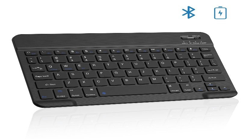 KB-1001/GBT Ultra-Slim Bluetooth Keyboard Portable Mini Wireless Keyboard Rechargeable for Apple Keyboard / Black / Bluetooth