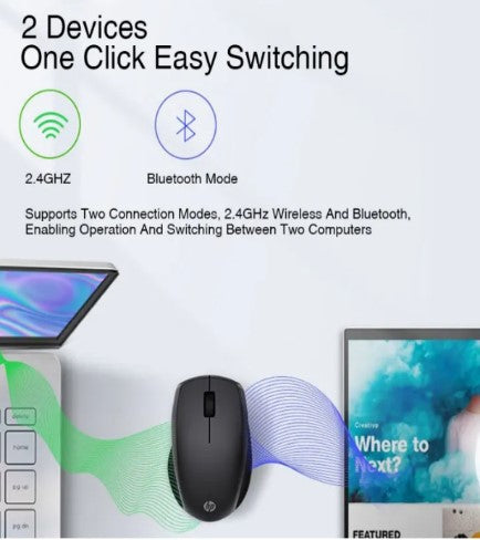 HP Dual Mode Wireless Mouse 2.4G, Bluetooth Connection, 81600DPI HP Dual Mode Wireless Mouse 2.4G, Bluetooth Connection, 81600DPI