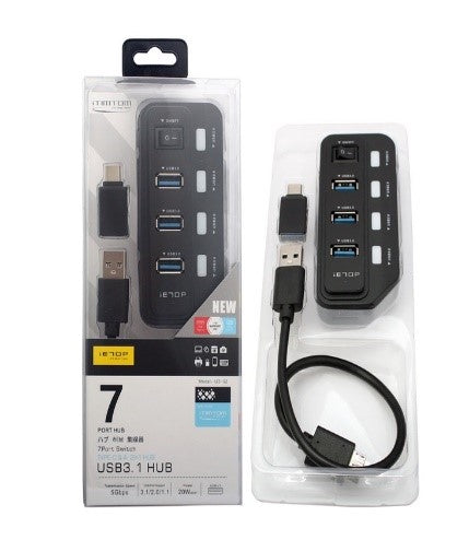 IETOP SUPER SPEED HUB USB3.1 & USB2.0 7PORT & TYPE-C