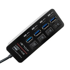 IETOP 4 Port USB HUB 3.1 Splitter High Speed with On/Off Switch Multi port 4 Port USB HUB 3.1