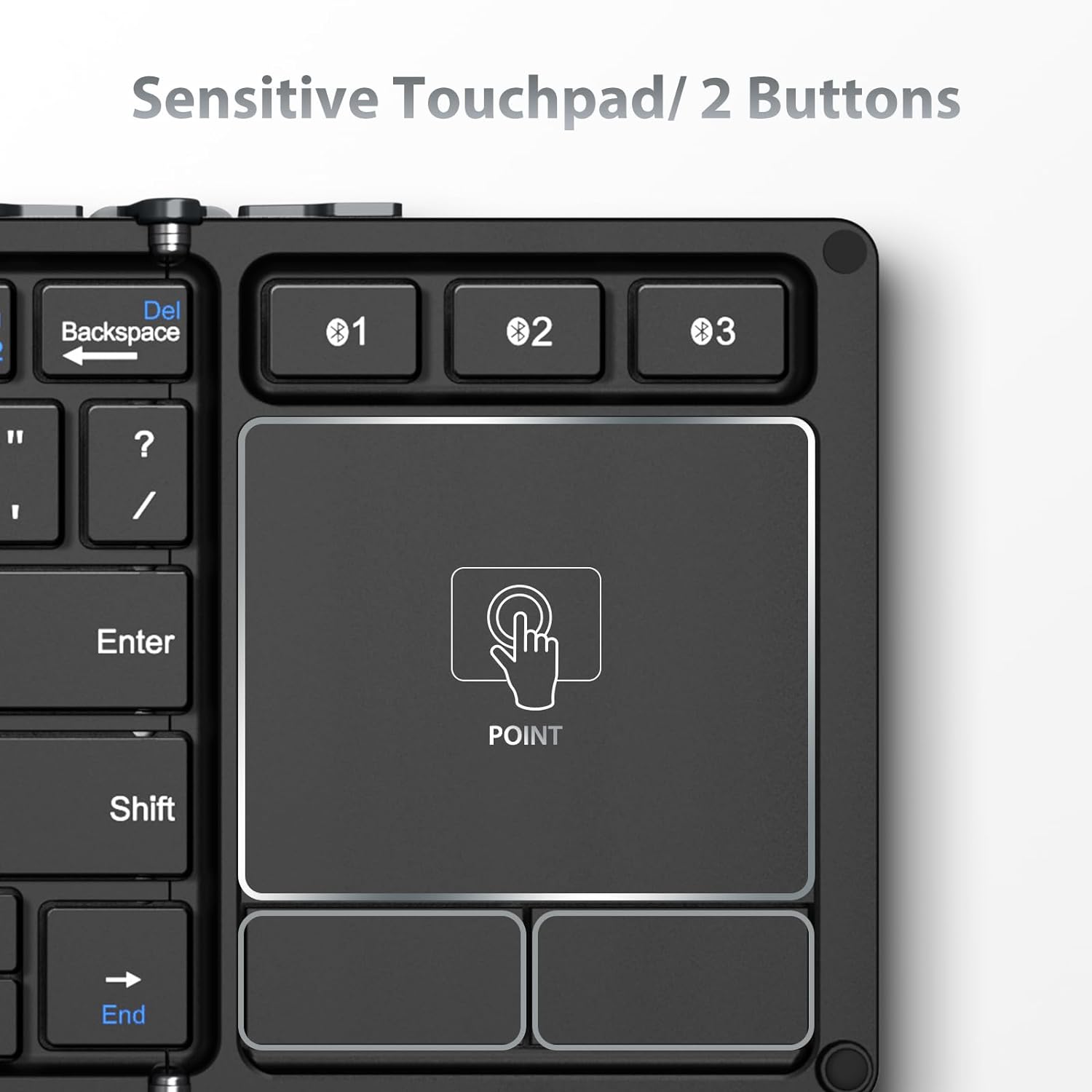 SUIRGE Foldable Keyboard, Bluetooth Keyboard with Sensitive Touchpad, Multi Devices, Pocket- SUIRGE Foldable Keyboard, Bluetooth Keyboard with Sensitive Touchpad, Multi Devices, Pocket-