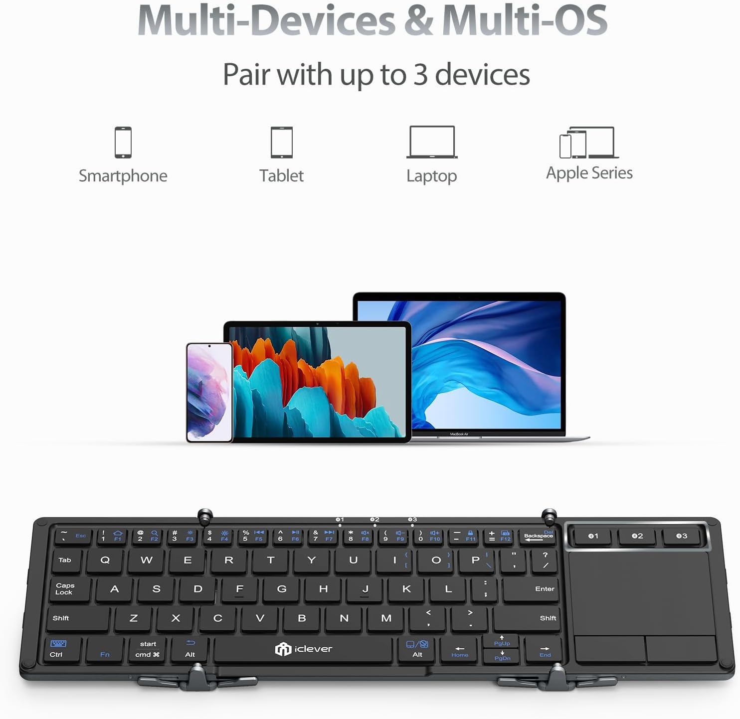 SUIRGE Foldable Keyboard, Bluetooth Keyboard with Sensitive Touchpad, Multi Devices, Pocket- SUIRGE Foldable Keyboard, Bluetooth Keyboard with Sensitive Touchpad, Multi Devices, Pocket-