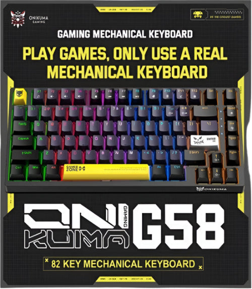 Onikuma USB Wired Mechanical Keyboard, RGB Backlit Matte Key Caps, For PC & Laptop, Black Onikuma USB Wired Mechanical Keyboard, RGB Backlit Matte Key Caps, For PC & Laptop, Black