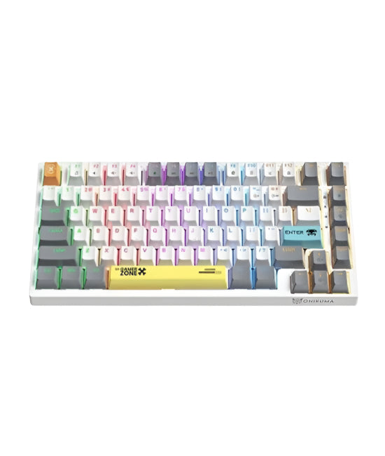 Onikuma USB Wired Mechanical Keyboard, RGB Backlit Matte Key Caps, For PC & Laptop, White Onikuma USB Wired Mechanical Keyboard, RGB Backlit Matte Key Caps, For PC & Laptop, White