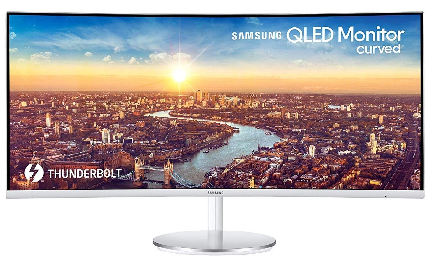 LC34J791WTMXUE / Samsung CJ791 Monitor 34" Curved QLED ,  1HDMI , 2 USB , AUX,Display Port