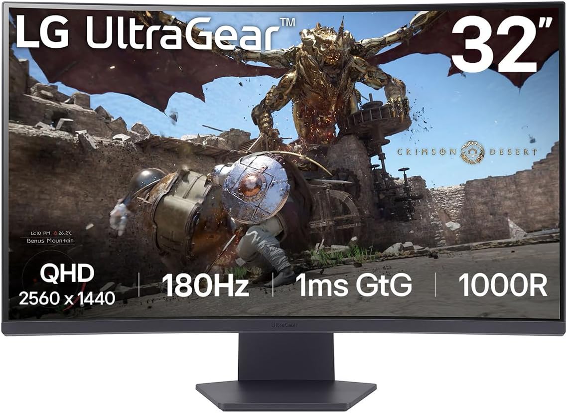 SUIRGE Gaming Monitor 32Inch Monitor QHD 1K, Pc Monitors VA Screen for Home
