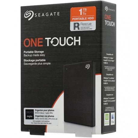 STKB1000400 / seagate One Touch 1TB Ext. HDD , 2.5 Inch USB 3.0, for Mac and PC ,with Rescue Service Harddisk / Black / N/A