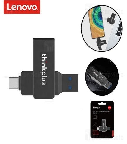 MU253/LENOVO ThinkPlus Dual-port High-speed Transfer Rotatable Metal Shell 256GB Business Car Type-C