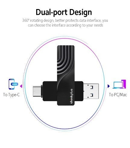 TS301/LENOVO Thinkplus PSSD 256GB Type-C USB3.1 Gen2 High-speed U Disk Dual-port Mobile Phone Comput