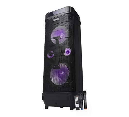 ZEB-MOVING MONSTER 2X10/ZEBRONICS Trolley DJ speaker, Wireless BT / USB / mSD / FM / AUX  / Speaker / Black / WIRELESS