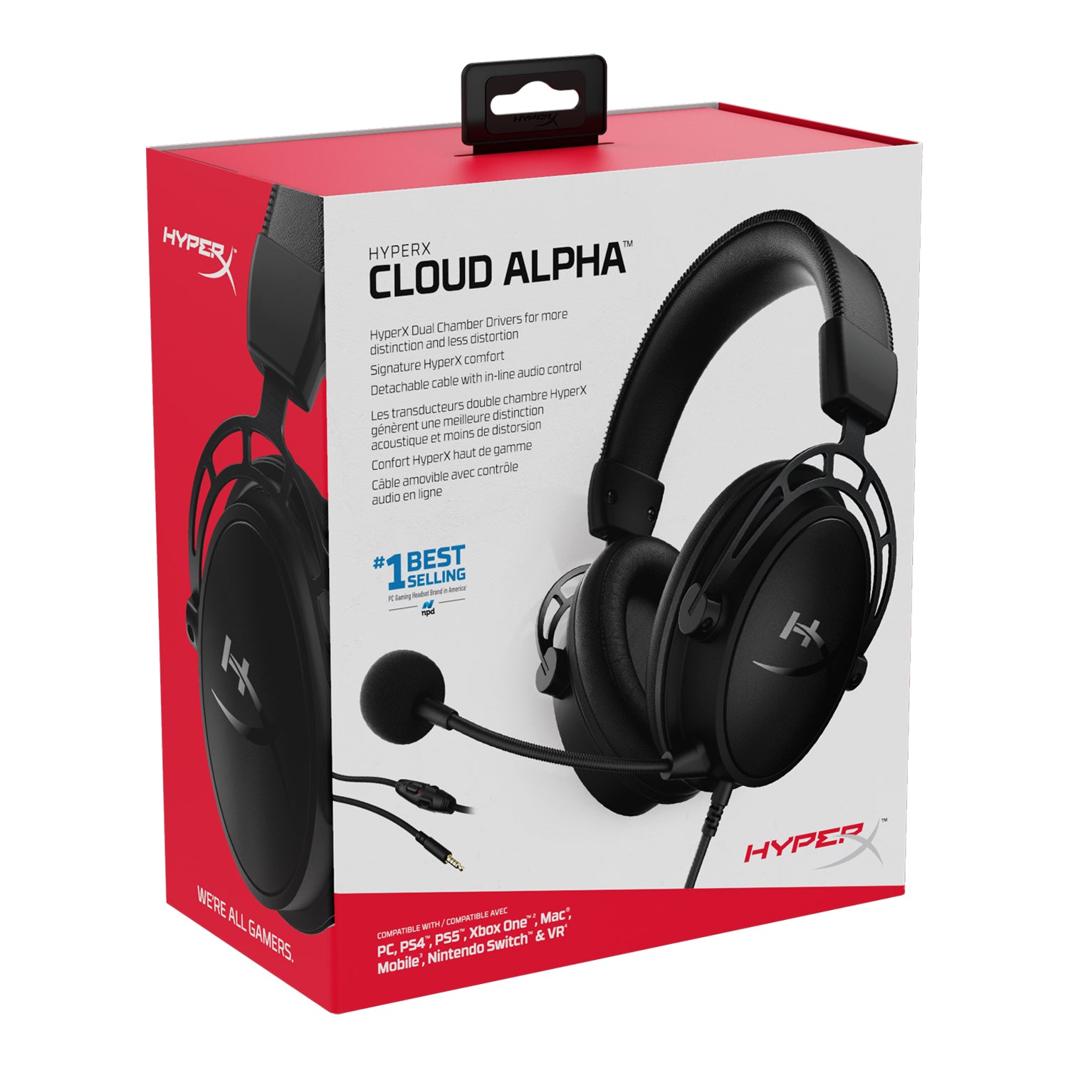 4P5K7AA / HYPERX Gaming Headset Cloud Alpha  Dual Chamber Drivers Legendary Comfort Aluminum Frame D HEADPHONE / Black / Wired