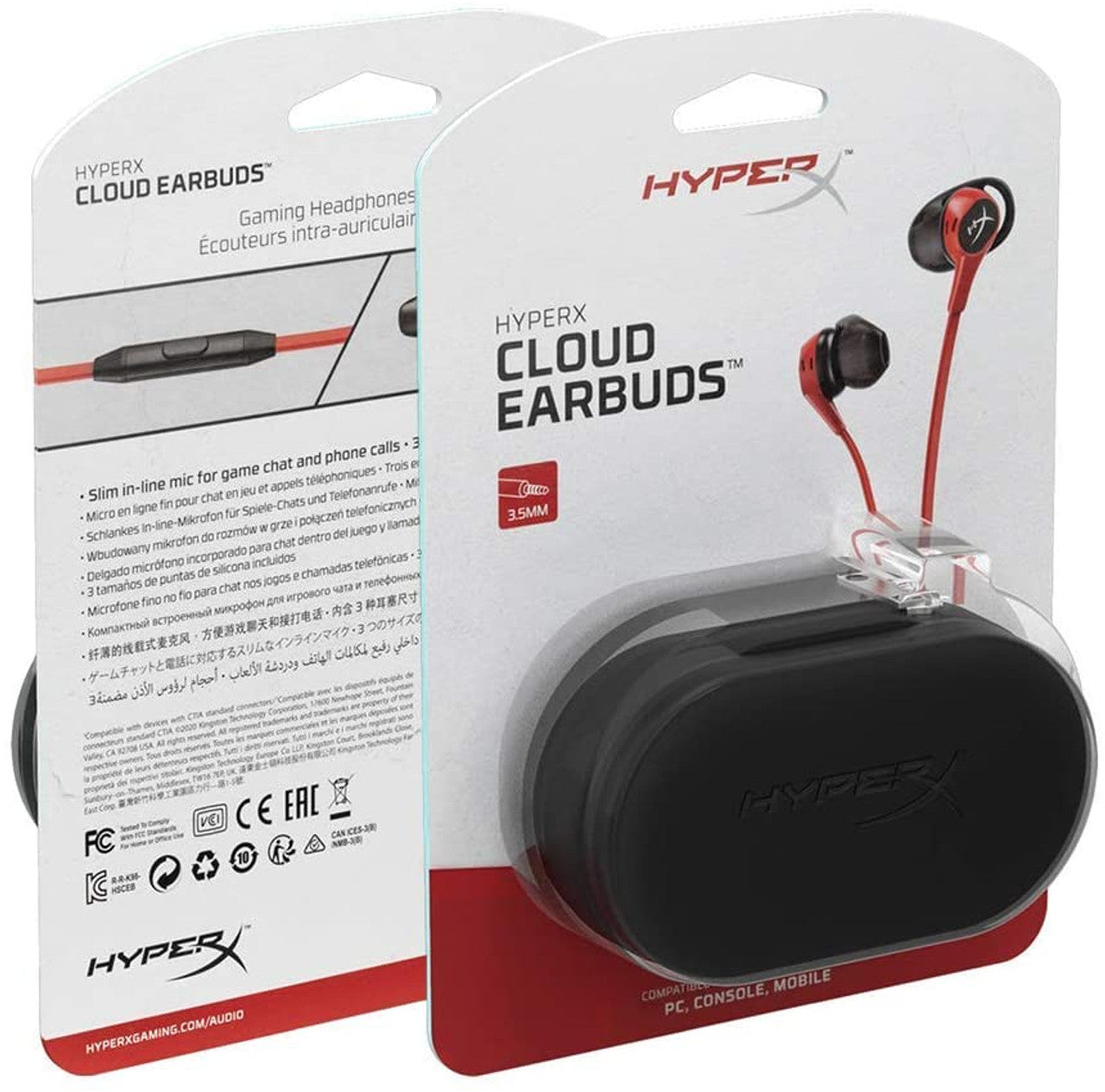 HX-HSCEB-RD / HYPERX Cloud Earbuds Gaming Headphones with Mic for Nintendo Switch and Mobile Gaming Earbuds / Black / N/A