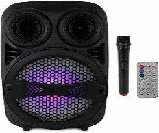 ND6006/Portable 3D Sound Quality with LED Lights, Wireless Mic, Remote Control 300 W Bluetooth PA Sp Speaker / Black / Bluetooth