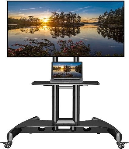 NP Mobile TV Cart Roling TV Stand with Wheels, Fit Most " 32 To 75Inch"