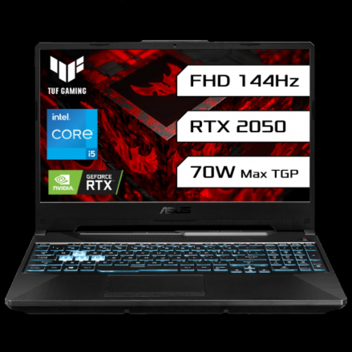 FX506HF-HN001/ASUS TUF Gaming F15 intel i5-11400H,8GB RAM,512GB SSD,RTX™ 2050 4GB DDR6 ,15.6"inch,BL core i5 / 8GB / 512G SSD