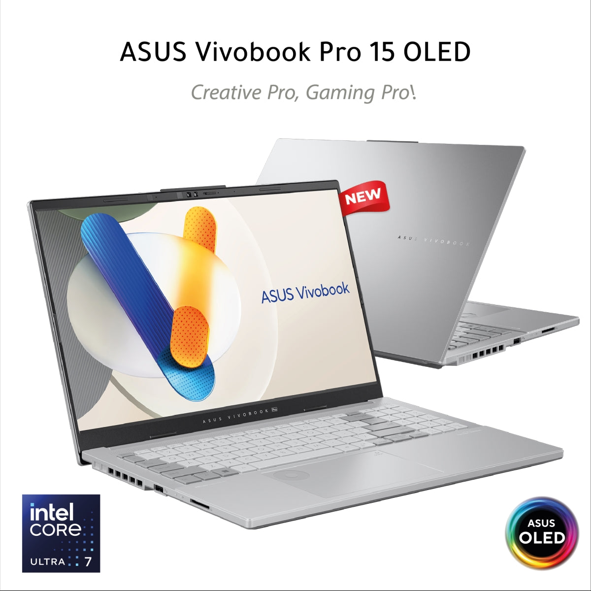 N6506MU-MA029/ASUS Vivobook Pro 15 OLED-Intel Core Ultra 7 155H -16GB RAM-1TB SDD-RTX 4050 6GB-Silve