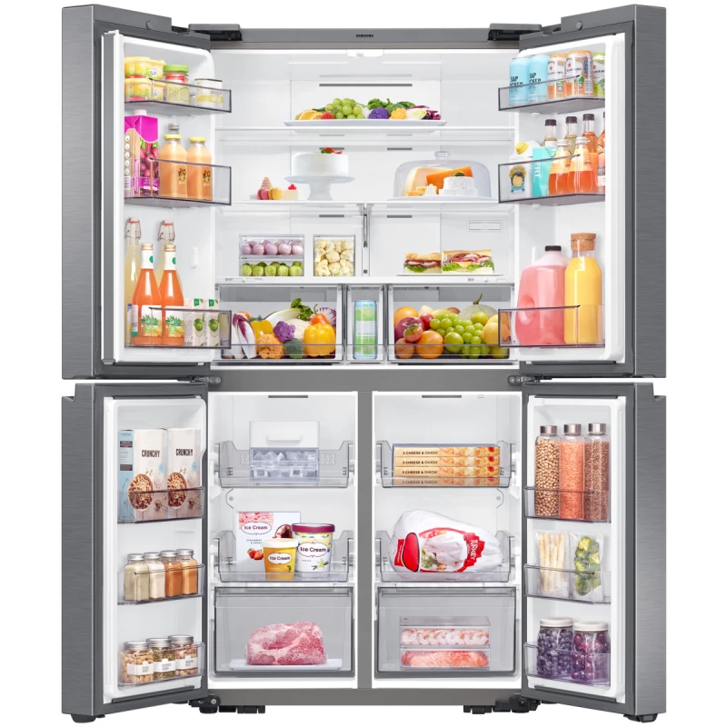 Display Samsung Side by Side 4D French Refrigerator A+, 667Lit, No Frost, Silver