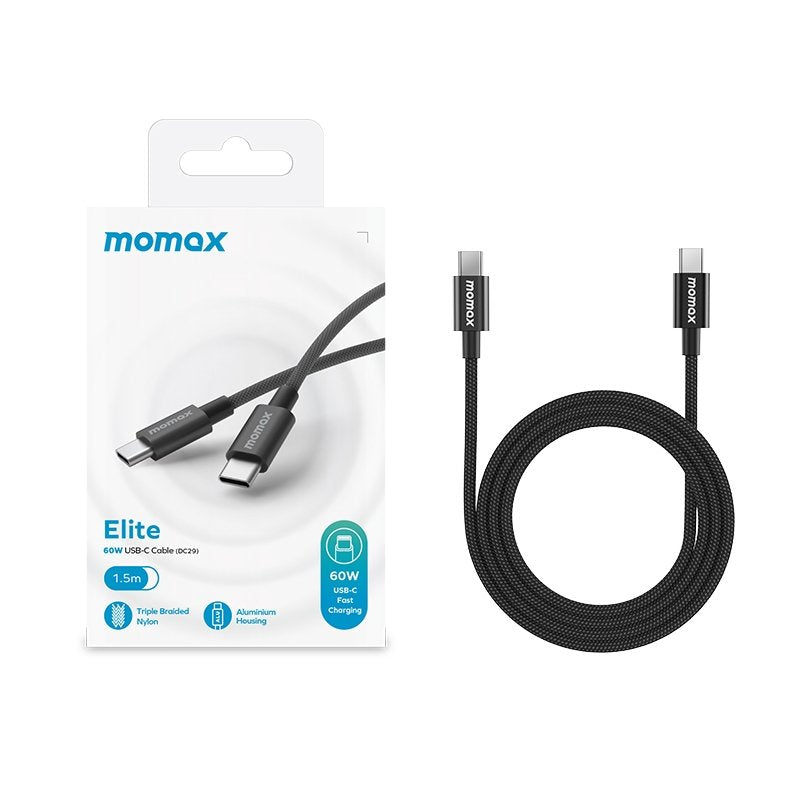 MOMAX ELITE USB-C CABLE (DC30), Black