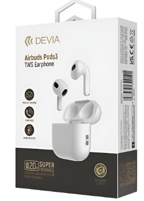 Devia Wireless Earbuds Pods3, White