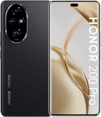 هاتف Honor 200 برو إصدار مفتوح بشريحتيْن وشاحن GB، ذاكرة 12 جيجابايت و512 جيجابايت، لون أسود