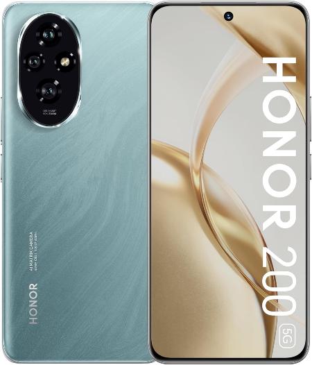 هاتف Honor 200 إصدار مفتوح بشريحتيْن وشاحن GB، ذاكرة 12 جيجابايت و512 جيجابايت، لون أخضر زمردي