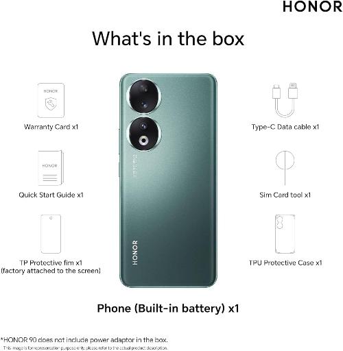 Honor 90 Dual Card Open Market Ver. GB Charger, 12GB & 512GB, Emerald Green