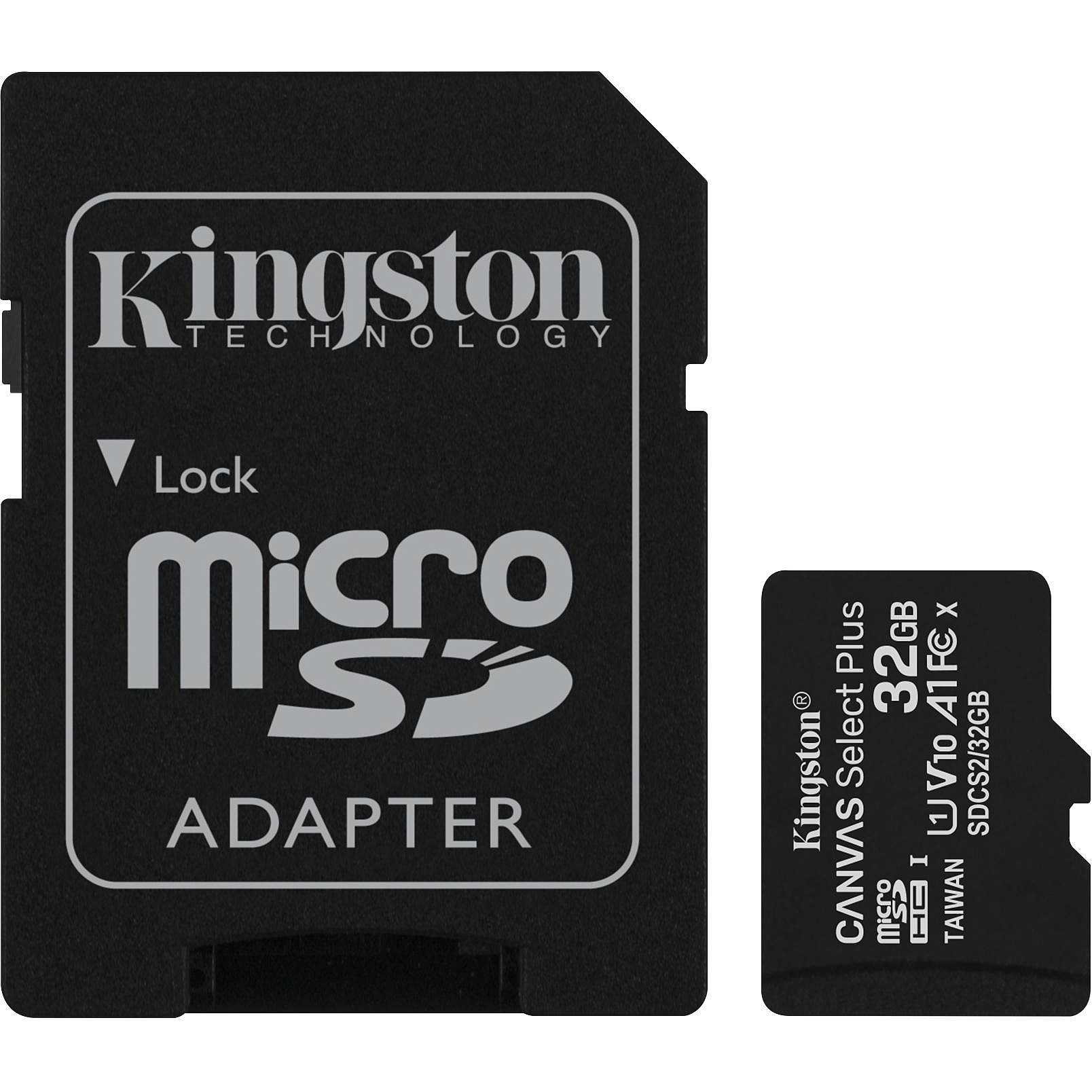 SDCS2/32GB/KINGSTONE 275 - microSD Card CL10 (Commodity)/32GB DataTraveler / Black / 32GB